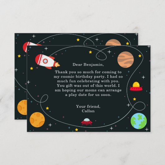 宇宙誕生日会サンキューカード サンキューカード (正面/裏面)