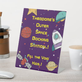 宇宙誕生日会スナック 台座サイン