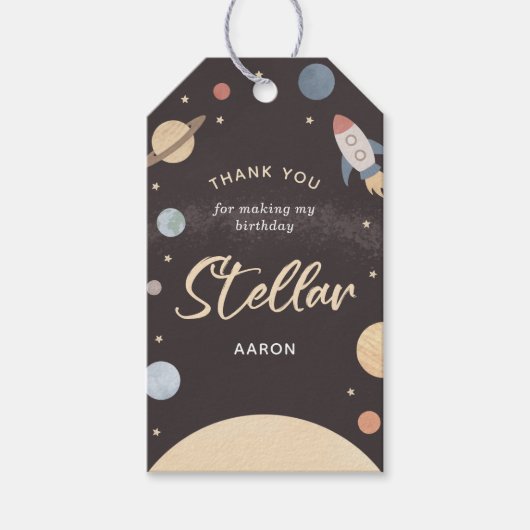 宇宙誕生日会 ギフトタグ (正面)