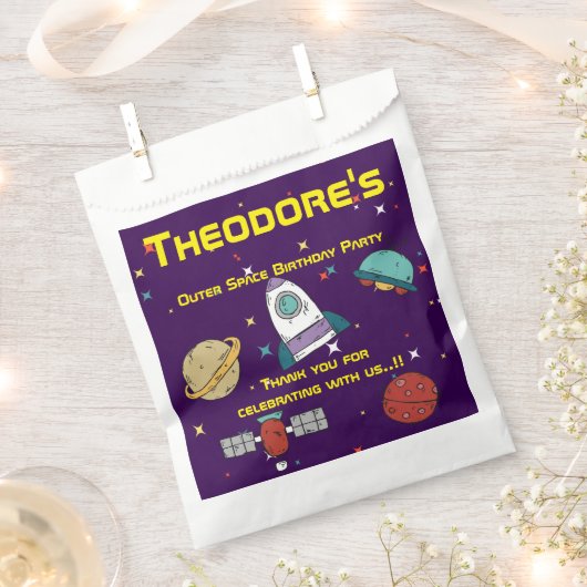 宇宙誕生日会 フェイバーバッグ (クリップ留めされた状態)