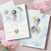 宇宙誕生日女子ロケットスターズパーティー 招待状