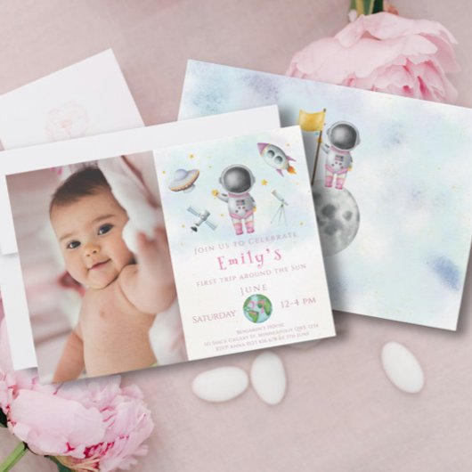 宇宙誕生日女子ロケットスターパーティー 招待状