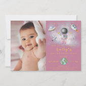 宇宙誕生日女子ロケットスターパーティーI 招待状 (正面)