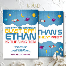 宇宙誕生日宇宙銀河系パーティー 招待状