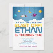 宇宙誕生日宇宙銀河系パーティー 招待状 (正面)