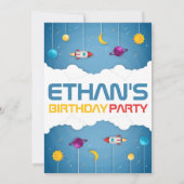 宇宙誕生日宇宙銀河系パーティー 招待状 (裏面)