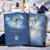 宇宙誕生日宇宙飛行士ボーイロケットスターズパーティーI 招待状