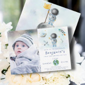 宇宙誕生日宇宙飛行士ボーイロケットスターパーティー 招待状