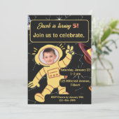 宇宙誕生日宇宙飛行士名エイジフォト 招待状 (スタンド正面)