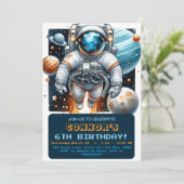 宇宙誕生日宇宙飛行士銀河系惑星 招待状 (スタンド正面)