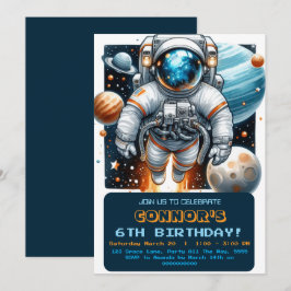 宇宙誕生日宇宙飛行士銀河系惑星 招待状