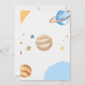 宇宙誕生日宇宙飛行士1回目ののまわりに日没 招待状 (裏面)