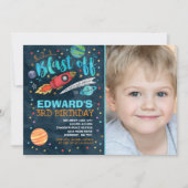 宇宙誕生日招待状宇宙パーティー 招待状 (正面)