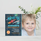 宇宙誕生日招待状宇宙パーティー 招待状 (スタンド正面)