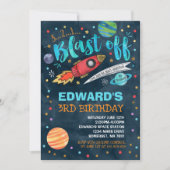 宇宙誕生日招待状宇宙パーティー 招待状 (正面)
