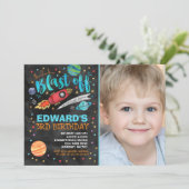 宇宙誕生日招待状宇宙パーティー 招待状 (スタンド正面)