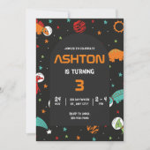 宇宙誕生日招待状、宇宙飛行士キッズ 招待状 (正面)