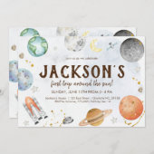 宇宙誕生日招待状、惑星銀河系 招待状 (正面/裏面)