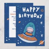 宇宙誕生日招待状 招待状 (正面/裏面)