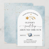 宇宙誕生日招待状 | First Trip誕生日 招待状 (正面/裏面)