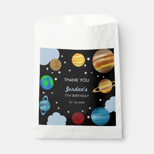 宇宙誕生日計画 惑星 ギャラクシー ボーイズ パーティー フェイバーバッグ (正面)