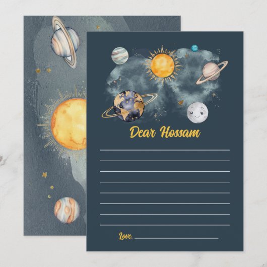 宇宙誕生日銀河系太陽月星惑星 カード (正面/裏面)