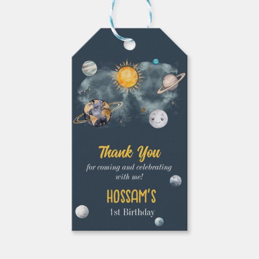 宇宙誕生日銀河系太陽月星惑星 ギフトタグ (正面)