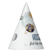 宇宙誕生日銀河系太陽月星惑星 パーティーハット (左)