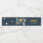 宇宙誕生日銀河系太陽月星惑星 ペットボトルラベル (シングルラベル)