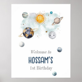 宇宙誕生日銀河系太陽月星惑星 ポスター