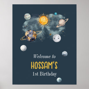 宇宙誕生日銀河系太陽月星惑星 ポスター