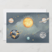 宇宙誕生日銀河系太陽月星惑星 招待状 (裏面)