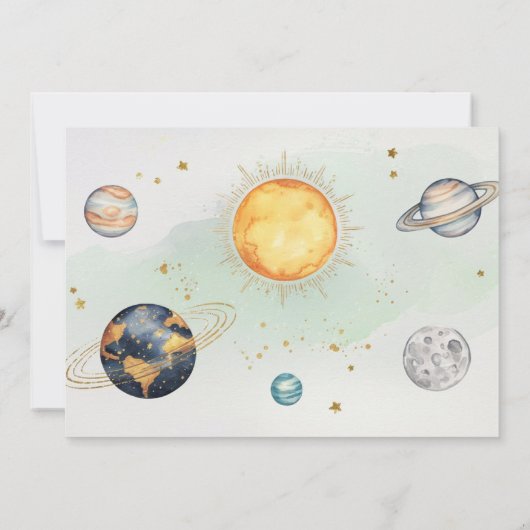 宇宙誕生日銀河系太陽月星惑星 招待状 (裏面)