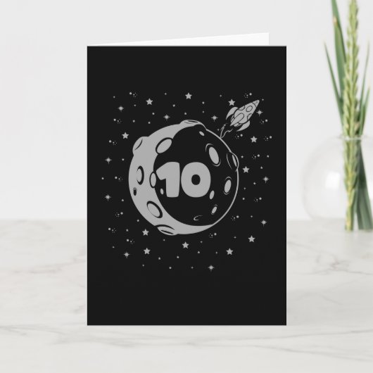宇宙誕生日10 10誕生日少年10歳 カード (正面)