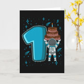 宇宙誕生日1 1st誕生日1年オールドトドラー カード (黄色い花)