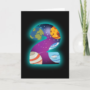 宇宙誕生日2第2誕生日トッドラー2歳 カード