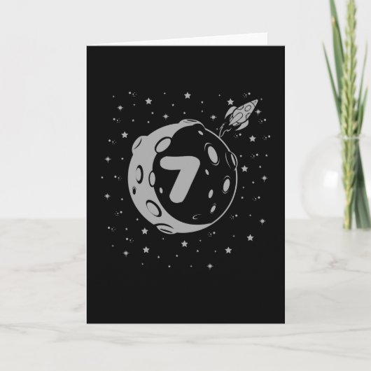 宇宙誕生日7 7th誕生日少年7歳 カード (正面)