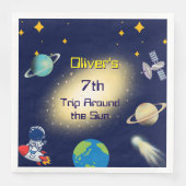 宇宙誕生日 – 宇宙飛行士、ロケット、銀河系 (正面)