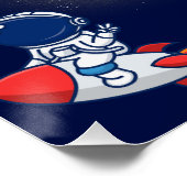 宇宙誕生日 – 宇宙飛行士、ロケット、銀河系 ポスター (コーナー)