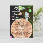 宇宙誕生日、宇宙、宇宙飛行士誕生日 招待状 (スタンド正面)