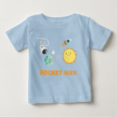 宇宙誕生日Tシャツロケット宇宙飛行士 ベビーTシャツ (正面)