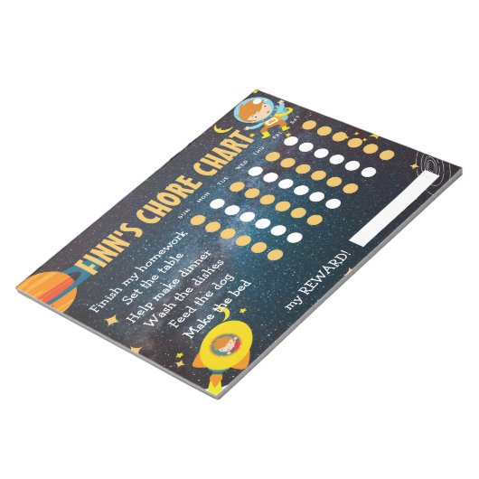 宇宙課題表、宇宙飛行士の責任表 ノートパッド (アングル)