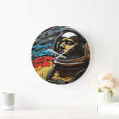 宇宙調和：宇宙飛行士ウォールクロック ラージ壁時計 (ホーム)