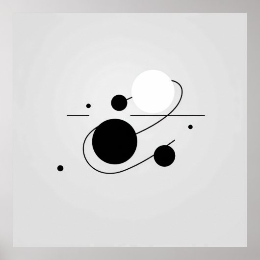 宇宙調和:白黒ボールラインサークル ポスター (正面)