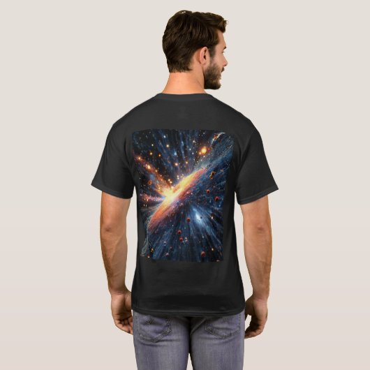 宇宙起源ビッグバンダークTシャツ Tシャツ (裏面フル)