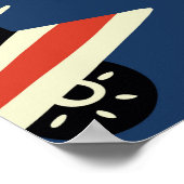 宇宙車：ヴィンテージダークブルー。 ポスター (角)