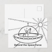 宇宙軍を廃止しよう - UFO - 宇宙人との友好 ポストカード (正面/裏面)