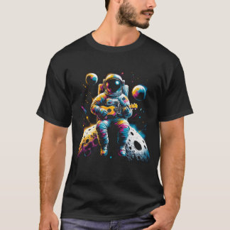 宇宙遊ウクレレ棋士のウクレレ Tシャツ