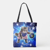 宇宙遊猫バスケットボール トートバッグ (裏面)