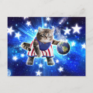 宇宙遊猫バスケットボール ポストカード
